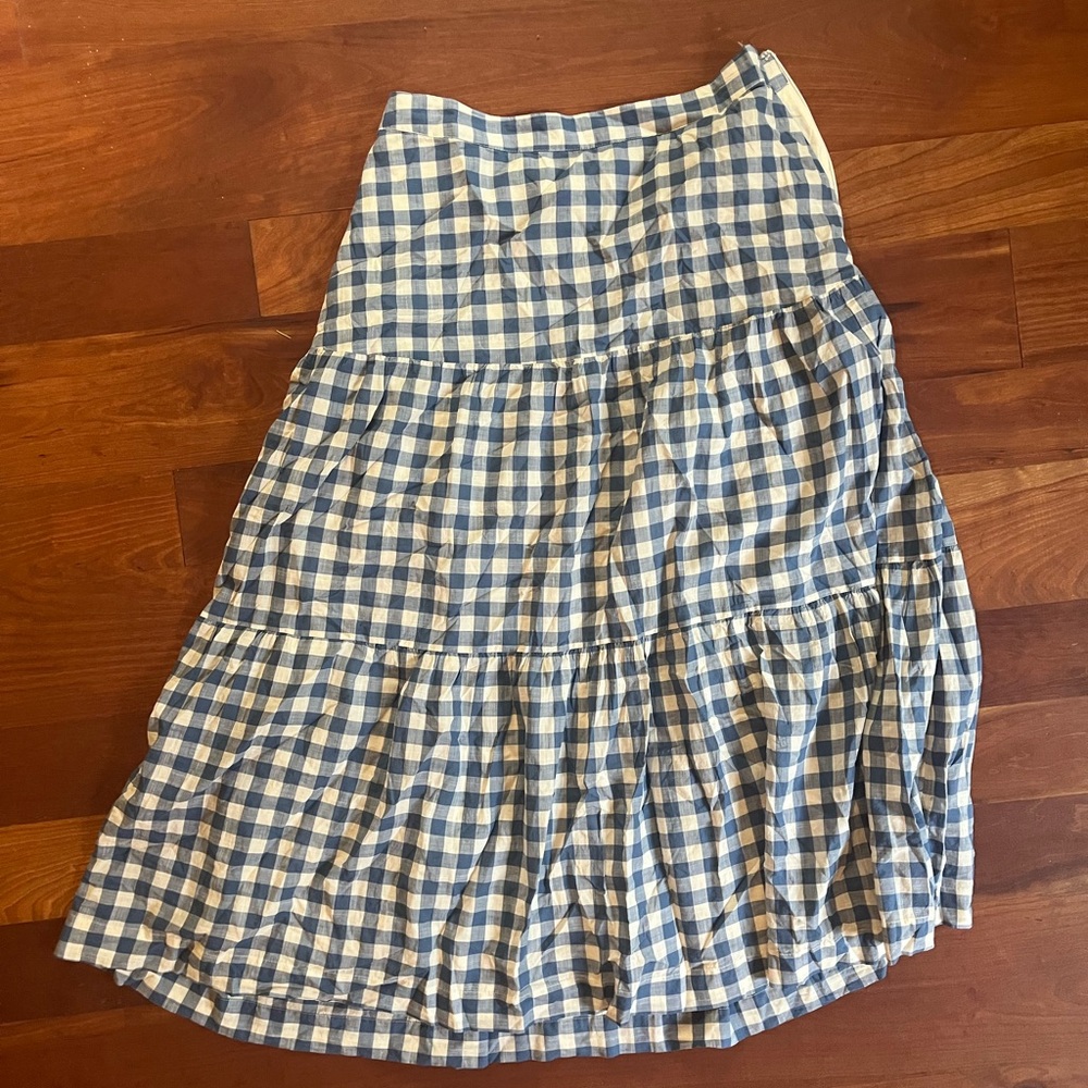 Checkered Gap Maxi Skirt